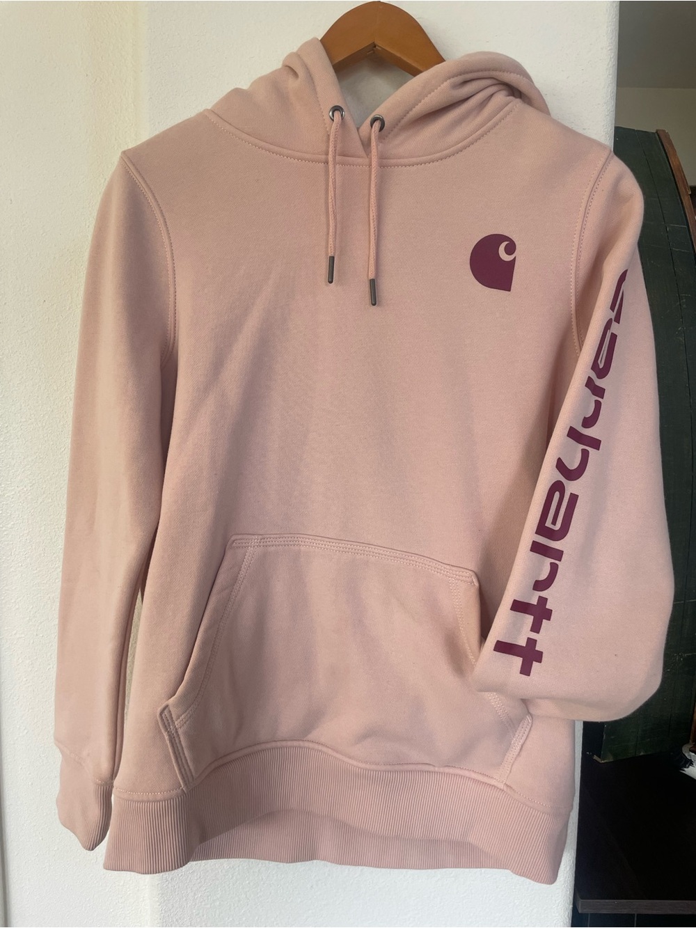 Carhartt Pink Hoodie with Dark Pink Logo